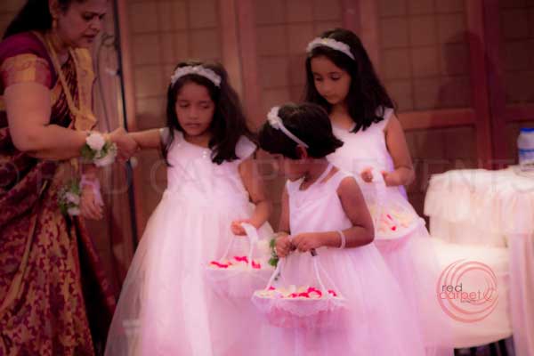 brides maid with bouquet Pentecostal wedding 